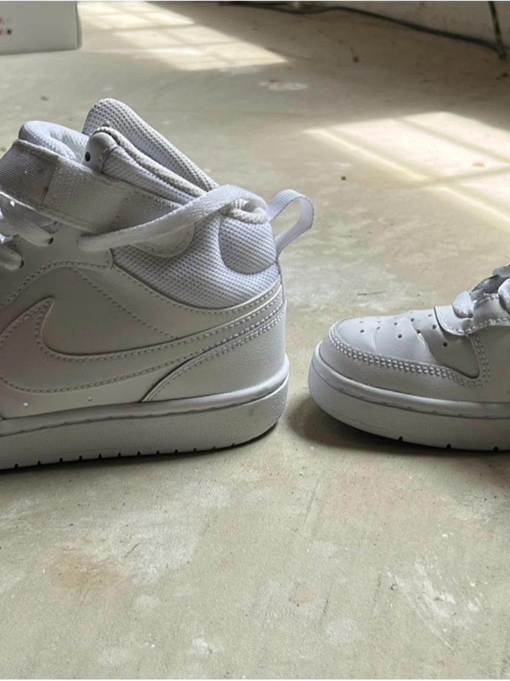 Nike Kids White High-Top Strap Sneakers
